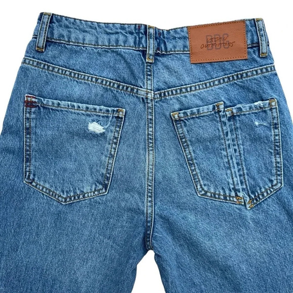 BDG (Urban Outfitters) NWT Denim Midi High Rise Raw Hem Distressed Size 25 - Picture 6 of 13